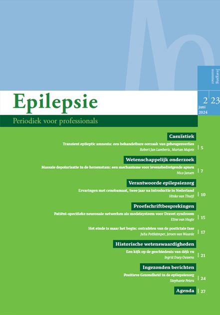 					Toon Vol 23 Nr 2 (2024): Epilepsie, Periodiek voor professionals
				